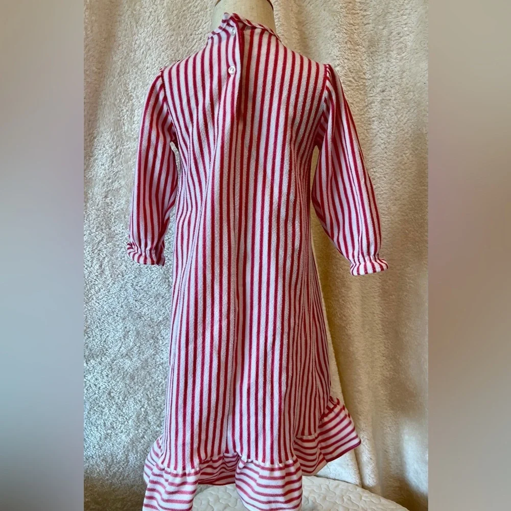 Little Girls Vintage Gown Her Majesty Red White Striped Size T - 3